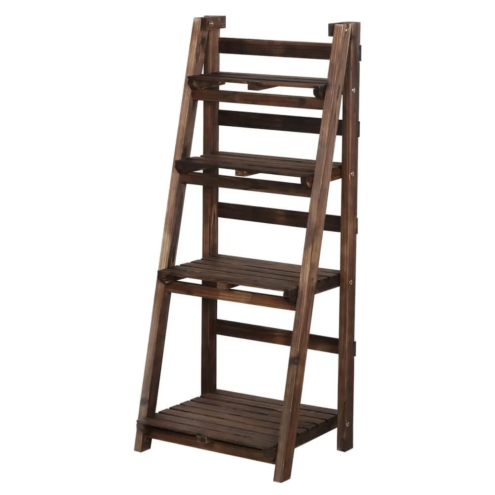 Yaheetech 4-Tier Wooden Foldable Plant Stands Racks